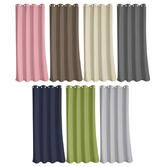 HomeLife Semi Blocking Curtains, 1 Pair Solid Color Waterproof Blackout Curtains for Bedroom Grommet Window Curtain Polyester Sun Blocking Floor Drape for Outdoor