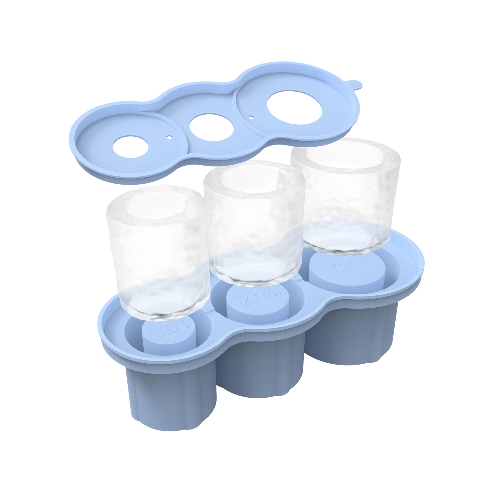 HomeLife Silicone Ice Mold Cylinder Ice Cube Tray for 20-40oz Tumbler Cup with Lid Hollow Shape Stackable Easy Release Juice Whiskey Cocktail Ice Cubes Maker Summer Gifts