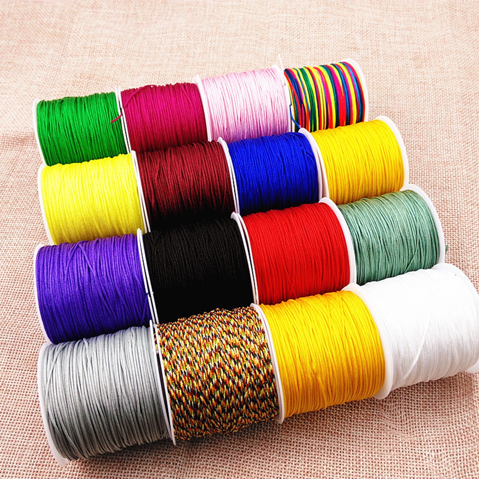 HomeLife Small Bucket Jade Thread Diy Handmade Jade Rope Woven Thread Bracelet Rope Tassel Wire Wholesale Jewelry Thread (0.8mm, 5000cm) 10 Rolls