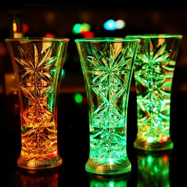 HomeLife Snowflake LED Flashing Color Change Water Activated Light up Beer Whisky Cup Mug