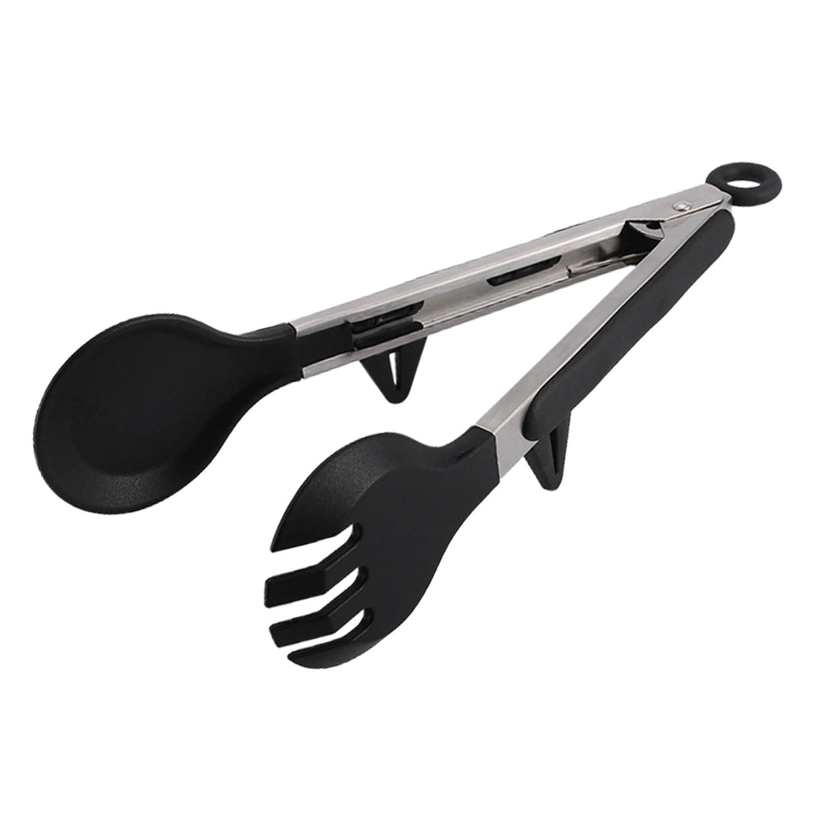 HomeLife Stainless Steel Silicone Food Tongs Non-scratch with Stand ...