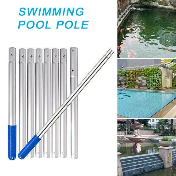 HomeLife Swimming Pool Pole, Adjustable 8-Piece Telescopic Rod Set, Used for Swimming Pool Skimmer Net Pole