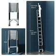 thumbnail image 1 of HomeLife Telescoping Extension Ladder, Stainless Steel Telescoping Vertical Ladder with Locking Mechanism, Collapsible Ladder for Home Outdoor Work, Heavy Duty 330 lbs Load Stepladder, 1 of 13