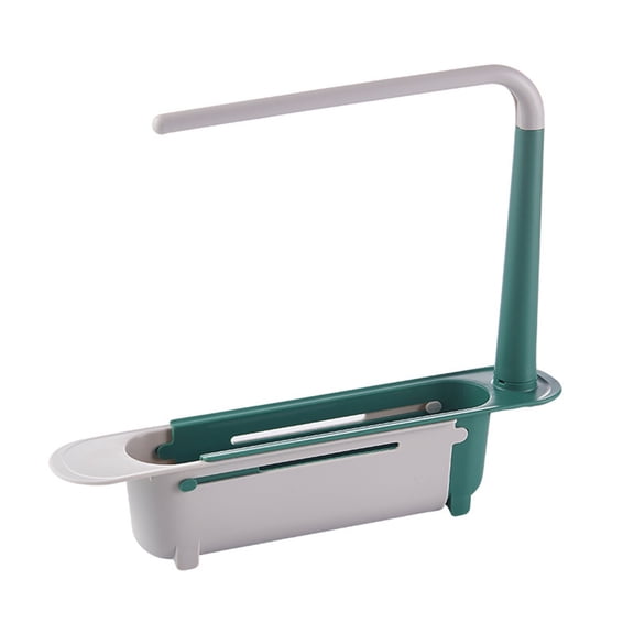 HomeLife Telescoping Sink Drain Strainer with Towel Bar PP Rounded Edge Drying Rack Kitchen Accessories