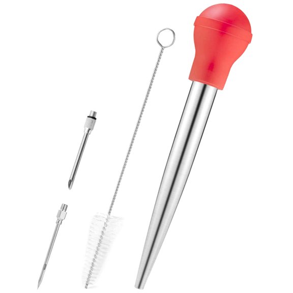 HomeLife Turkey Meat Seasoning Pump Syringe Needle Injector Brush Kitchen Cooking Tool