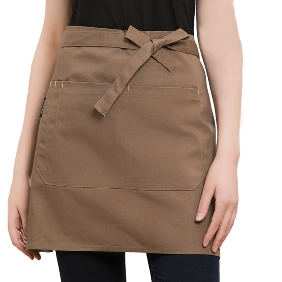 HomeLife Unisex Waterproof Half Apron with Pocket Waitress Chef Waist Apron Resistant Restaurant Cafe Lace-up Short Apron