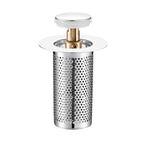 HomeLife Universal Bathroom Sink Stopper Rust-Proof Brass Core Drain Filter with Hair Strainer Bathroom Sink Drain Stopper Replacement