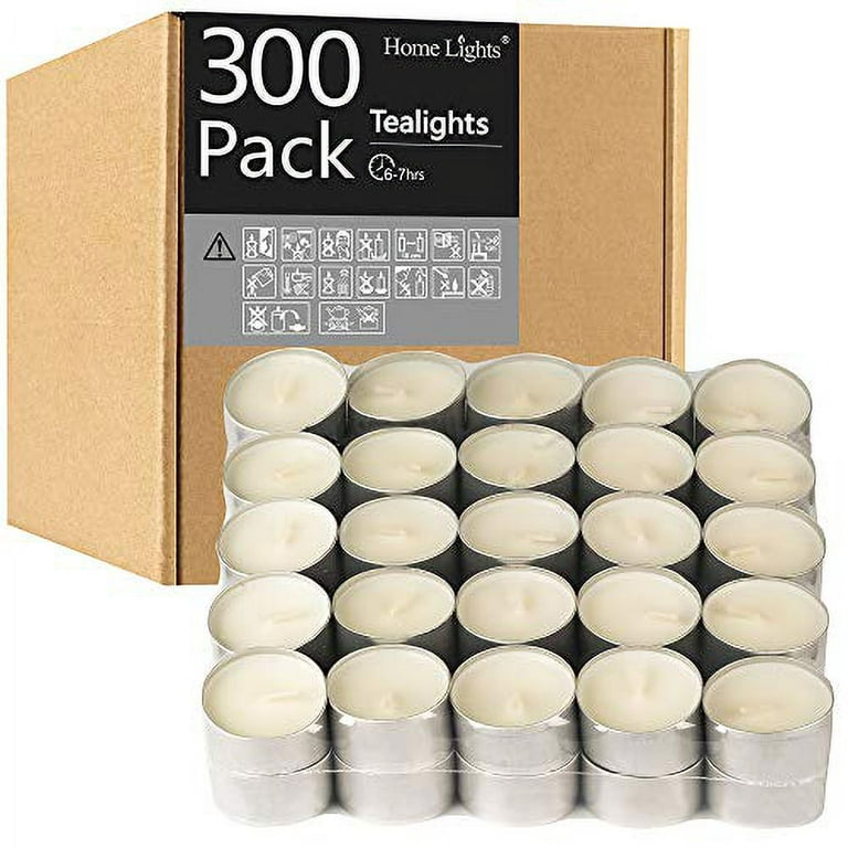 100-Pack Unscented Tea Lights Candles|4 Hour White Smokeless Tealight  Candles|in Bulk Votive Little Candles for Shabbat
