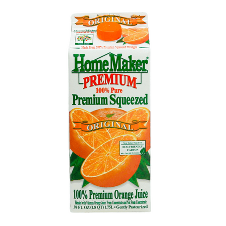 HomeMaker, Premium Squeezed Original Orange Juice, 59 oz Carton