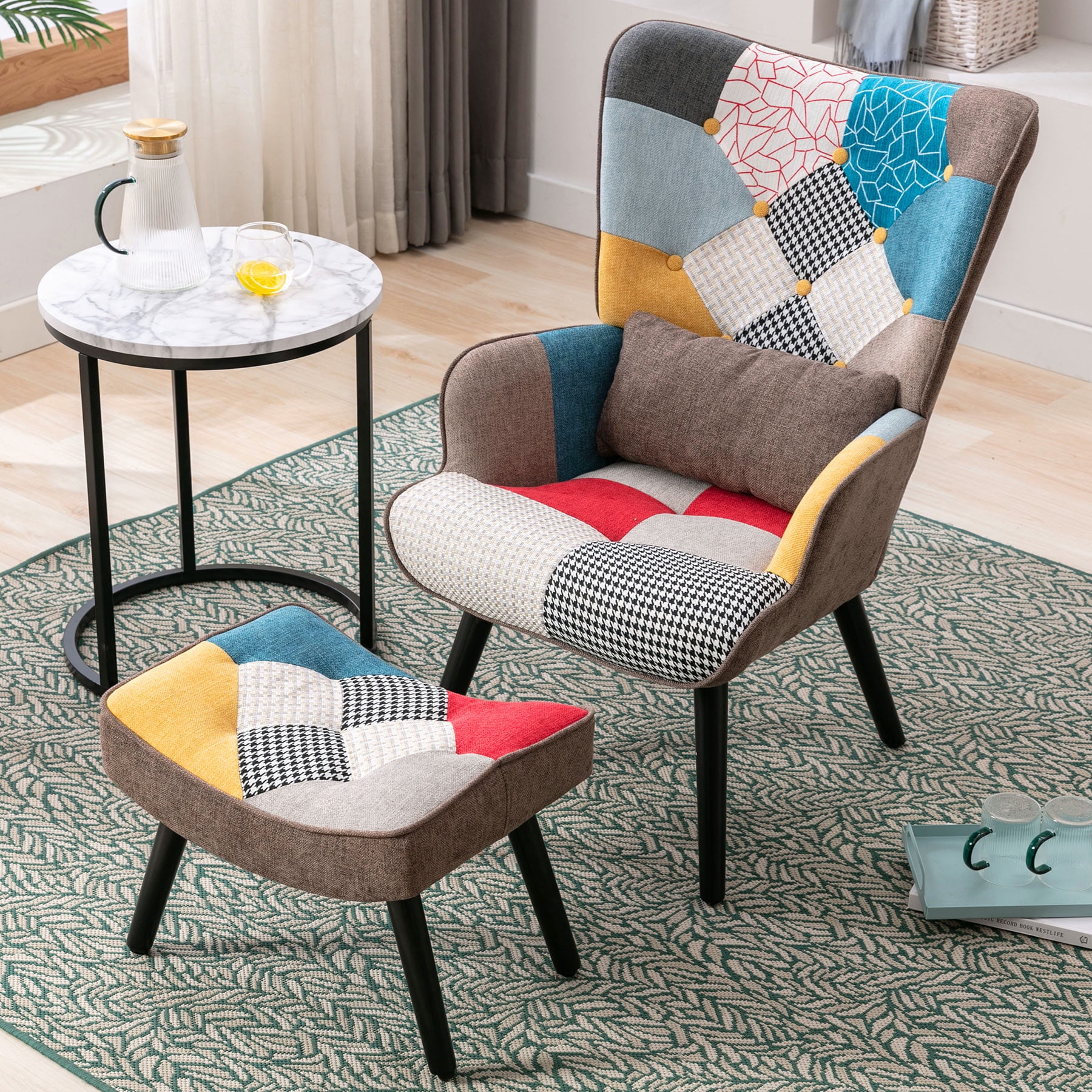 Multi colored armchair sales