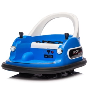 HomePerch 12V Kids Ride On Bumper Car, 360° Spin Electric Bumper Car w/ Remote Control, LED Lights, Bluetooth, 5-Point Safety Belt, Anti-Collision Design for Toddlers 1.5-5 Years Dark Blue