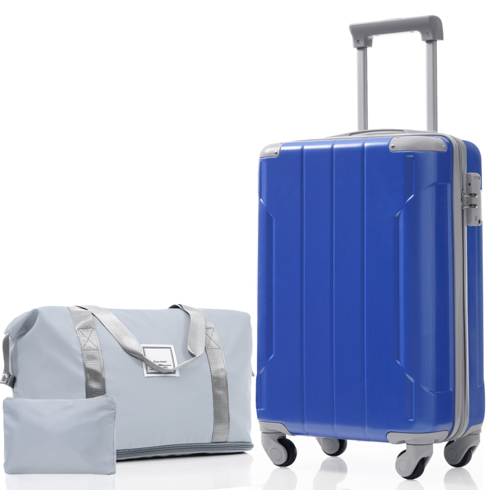 HomePerch 20-Inch Carry On Luggage Set, 3-Piece Lightweight ABS Hardshell Suitcase with Spinner Wheels & TSA Lock, Expandable Weekender Travel Set for Business & Short Trips