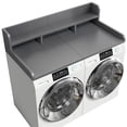 thumbnail image 1 of HomePerch 54" Washer Dryer Countertop with Storage Shelf, Double Layer Laundry Wood Shelf Topper with Edge, Over Washer & Dryer Organizer, Gray, 1 of 6