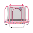 thumbnail image 1 of HomePerch 55-Inch Kids Trampoline with Basketball Hoop, Small Toddler Trampoline for Indoor & Outdoor Use, Safe Mini Jumping Trampoline for Toddlers, Pink, 1 of 9