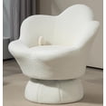 thumbnail image 1 of HomePerch Modern 360° Swivel Boucle Accent Chair, Flower-Shaped Barrel Armchair for Living Room, Bedroom or Office Seating, 1 of 9