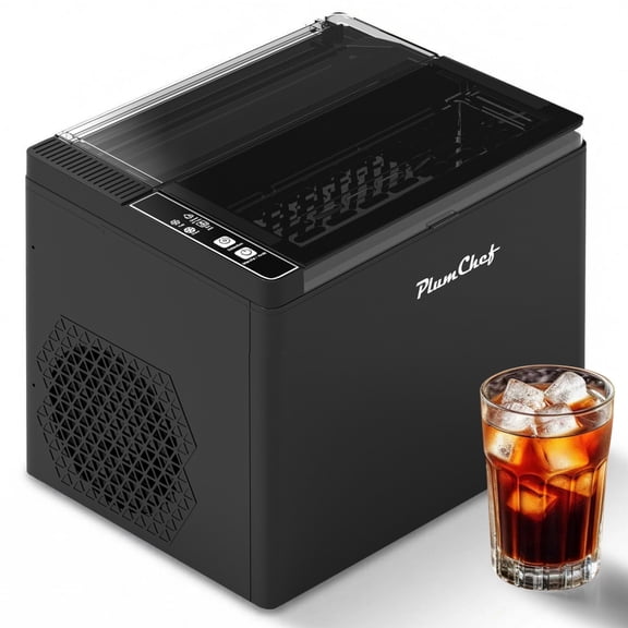 HomePerch Countertop Bullet Ice Maker Machine, 26Lbs Daily Ice Output, 9 Ice Cubes in 6 Minutes, Self-Cleaning Portable Ice Maker for Kitchen RV Office Bar Black