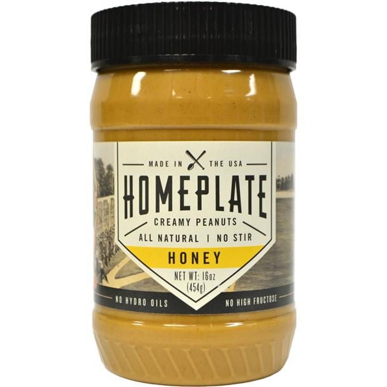 HomePlate Peanut Butter 16 oz Honey Peanut Butter Pack of 6