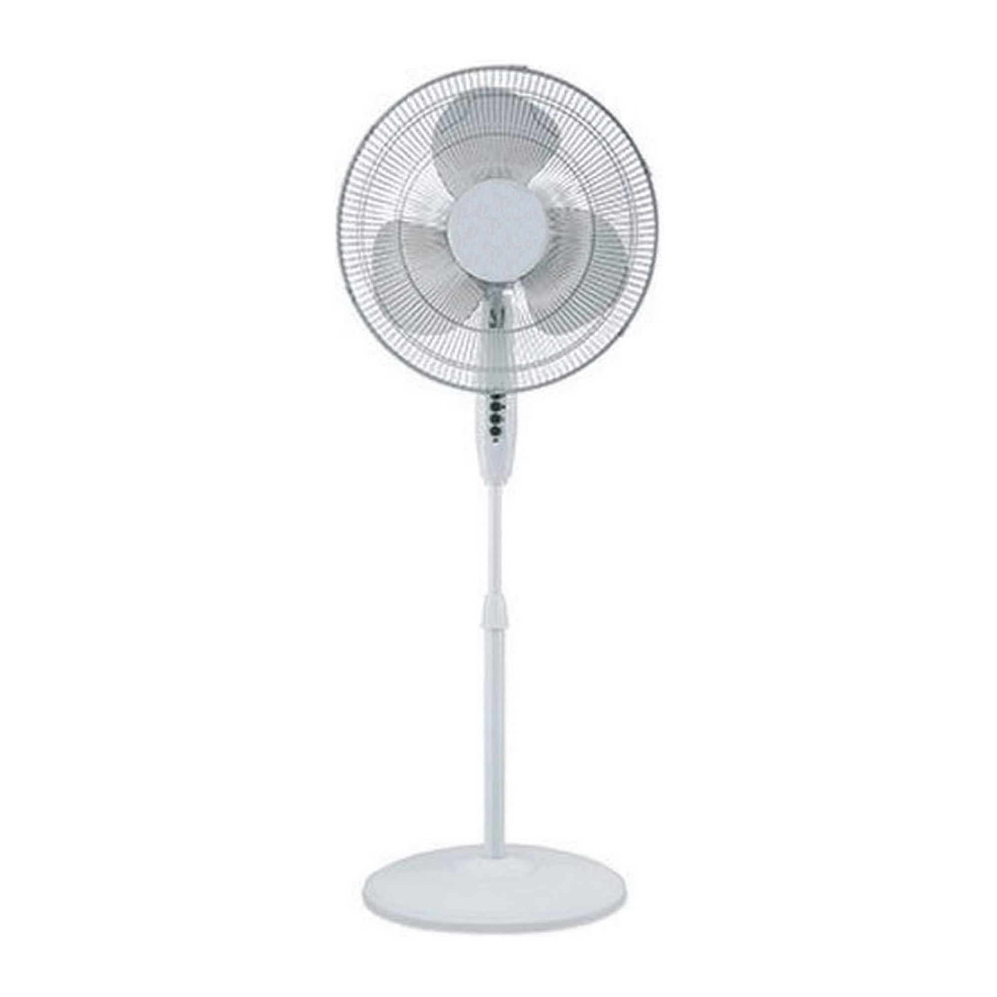 White Adjustable Height Oscillating Floor Fan with Three Speeds