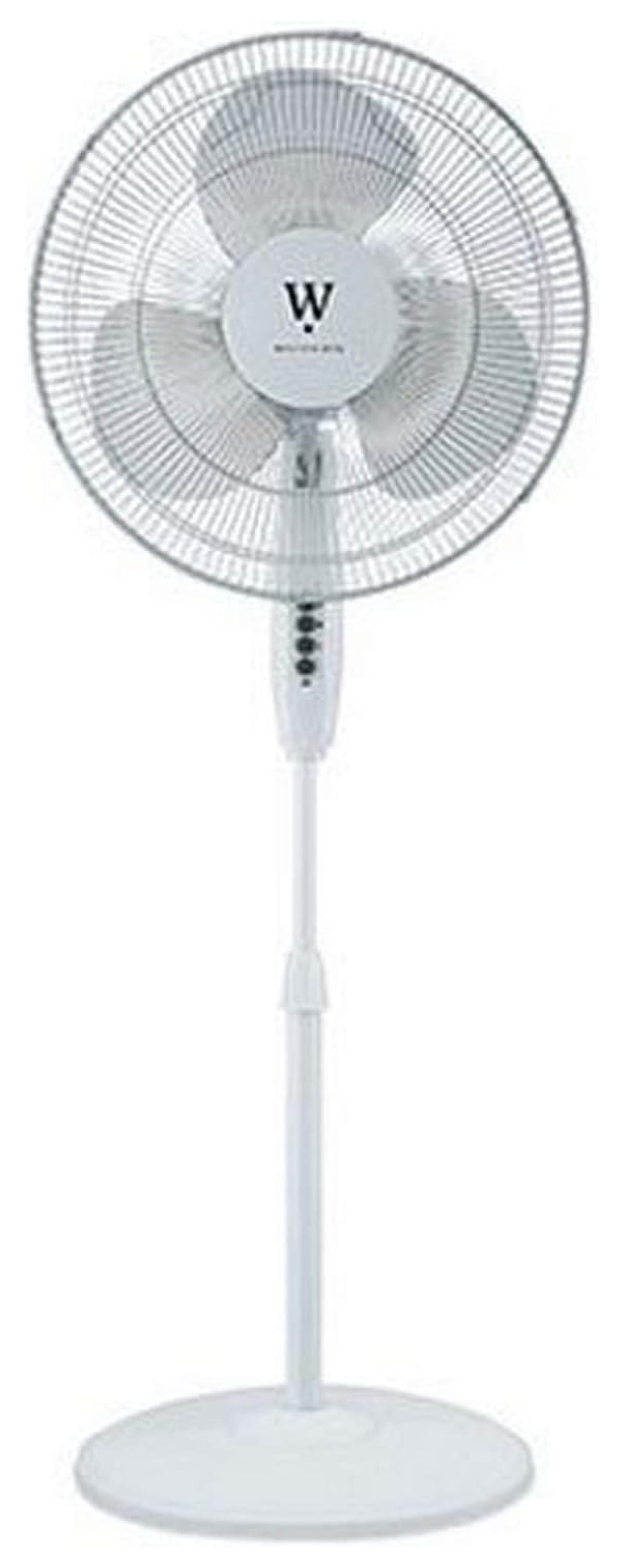 White Adjustable Height Oscillating Floor Fan with Three Speeds