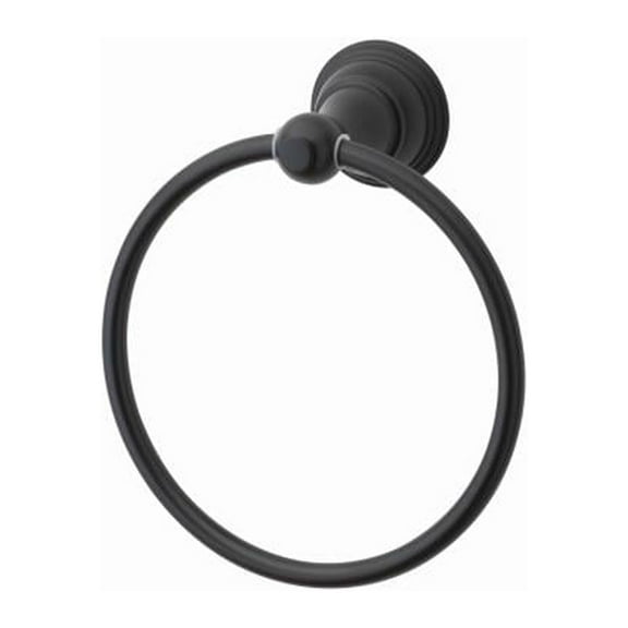 HomePointe 109721 Towel Ring, Vintage Design, Matte Black - Quantity 6