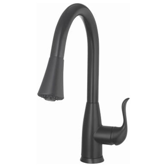 HomePointe 109728 Single Handle Pull-Down Spray Kitchen Faucet, Matte Black - Quantity 1