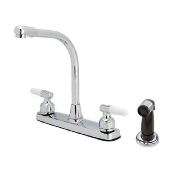 HomePointe 204664 Kitchen Faucet With Side Spray, 2 Lever Handles, Chrome - Quantity 3