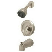 HomePointe 210520 Tub & Shower Faucet + Showerhead, Pressure-Balancing, Single Metal Lever, Brushed Nickel - Quantity 3
