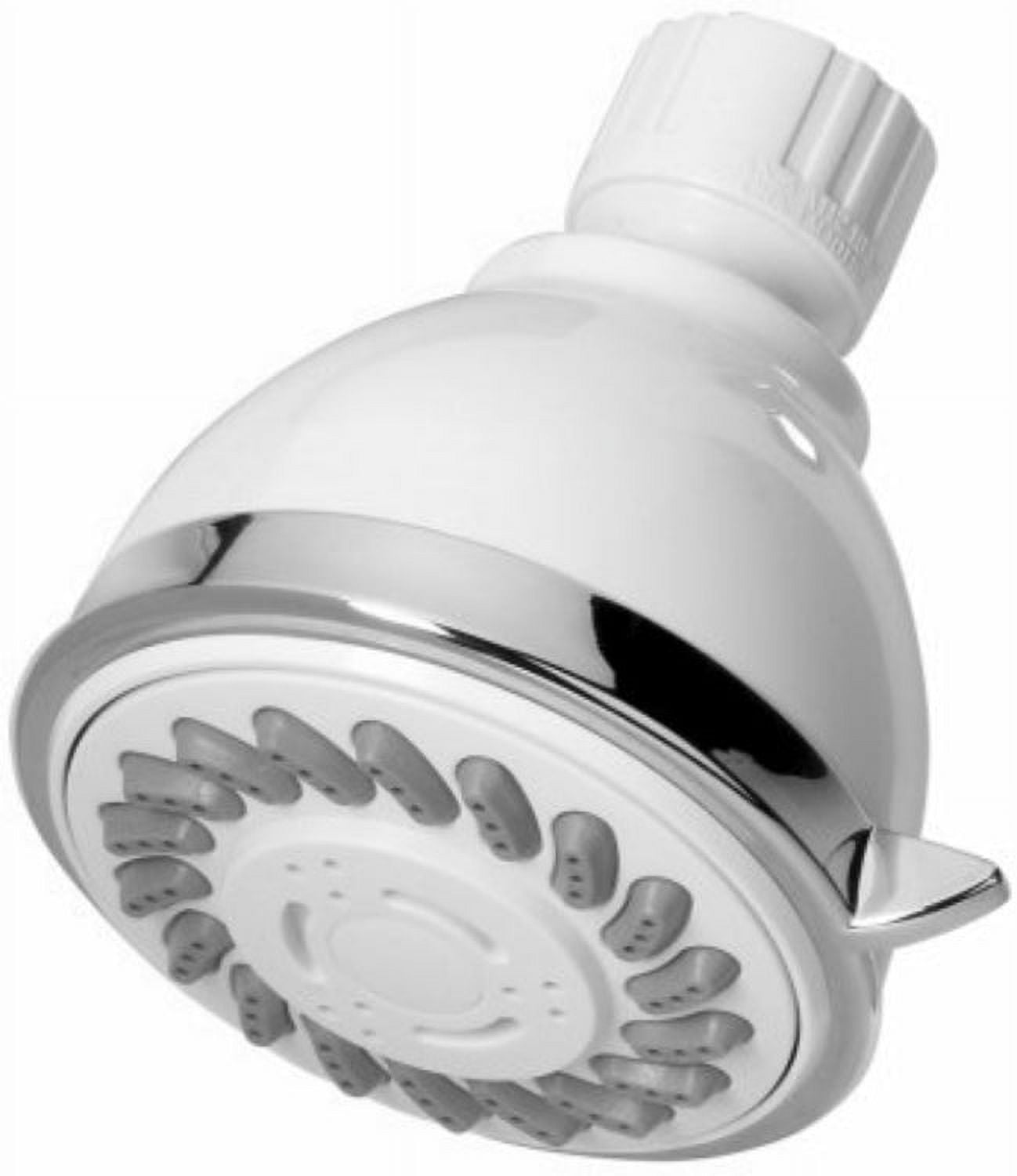 HomePointe 228623 Adjustable Fixed Wall Shower Head, Plastic, White, Each