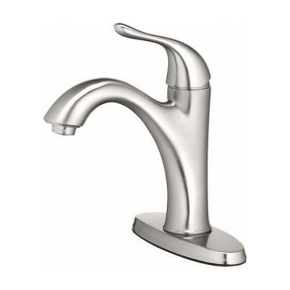HomePointe 242095 Lavatory Faucet With Plastic Pop-Up, Single Lever, Brushed Nickel - Quantity 3