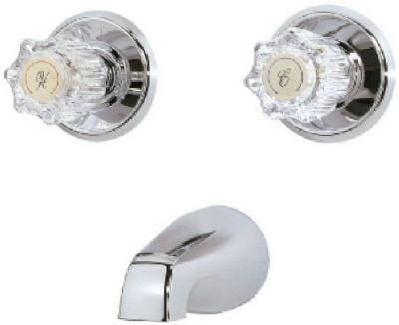 Chrome 2-Handle Wall Mount Tub and Shower Faucet