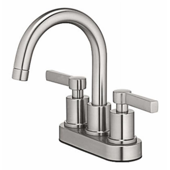 Brushed Nickel Mid-Arch Double Handle Lavatory Faucet