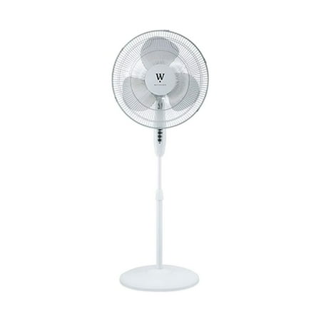 HomePointe Westpointe 16 Inch Stand Fan with 3 Speed Settings, White