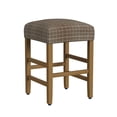 thumbnail image 1 of HomePop 25" Indoor Square Backless Upholstered Counter Stool, Brown Window Pane Print, 1 of 10