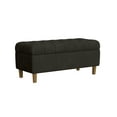 thumbnail image 1 of HomePop Button Tufted Storage Bench, 40"W x 18"D x 18"H, Chocolate Brown Velvet, 1 of 8