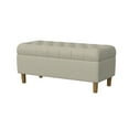 thumbnail image 1 of HomePop Button Tufted Storage Bench, 40"W x 18"D x 18"H, Fawn Velvet, 1 of 10