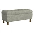 thumbnail image 1 of HomePop Button Tufted Storage Bench, 40"W x 18"D x 18"H, Gray, 1 of 7