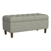 HomePop Button Tufted Storage Bench, 40"W x 18"D x 18"H, Gray