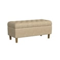thumbnail image 1 of HomePop Button Tufted Storage Bench, 40"W x 18"D x 18"H, Light Tan, 1 of 8