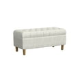 thumbnail image 1 of HomePop Button Tufted Storage Benchs, 40"W x 18"D x 18"H, Cream, 1 of 8