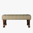 thumbnail image 1 of HomePop Carolina Decorative Tufted Bench With Nailhead Trim, Natural, 1 of 9