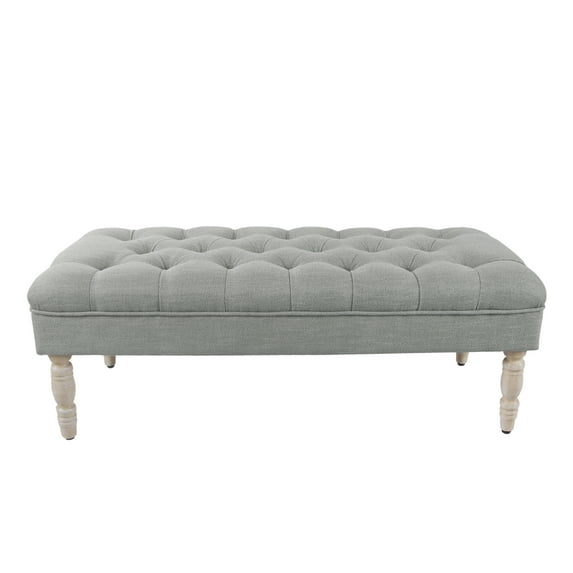 HomePop Classic Tufted Medium Bench - Gray Woven