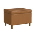 thumbnail image 1 of HomePop Dinah Storage Ottoman, Carmel faux leather, 1 of 11