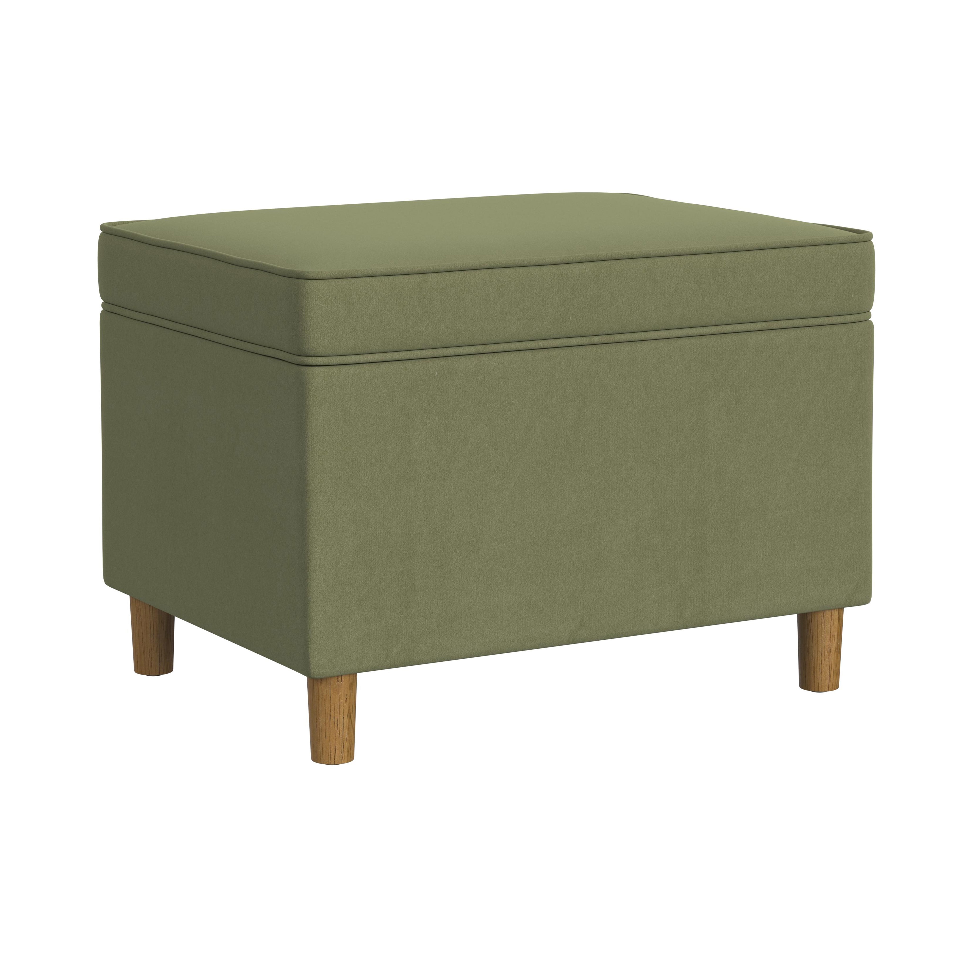 HomePop Dinah Storage Ottoman, Light Sage Green Velvet