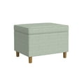 thumbnail image 1 of HomePop Dinah Storage Ottoman, Sage Mini Grid Pattern, 1 of 10
