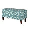thumbnail image 1 of HomePop Drake Large Storage Bench, 36"L x 16"D x 18"H, Teal/Cream Quarterfoil Print, 1 of 12