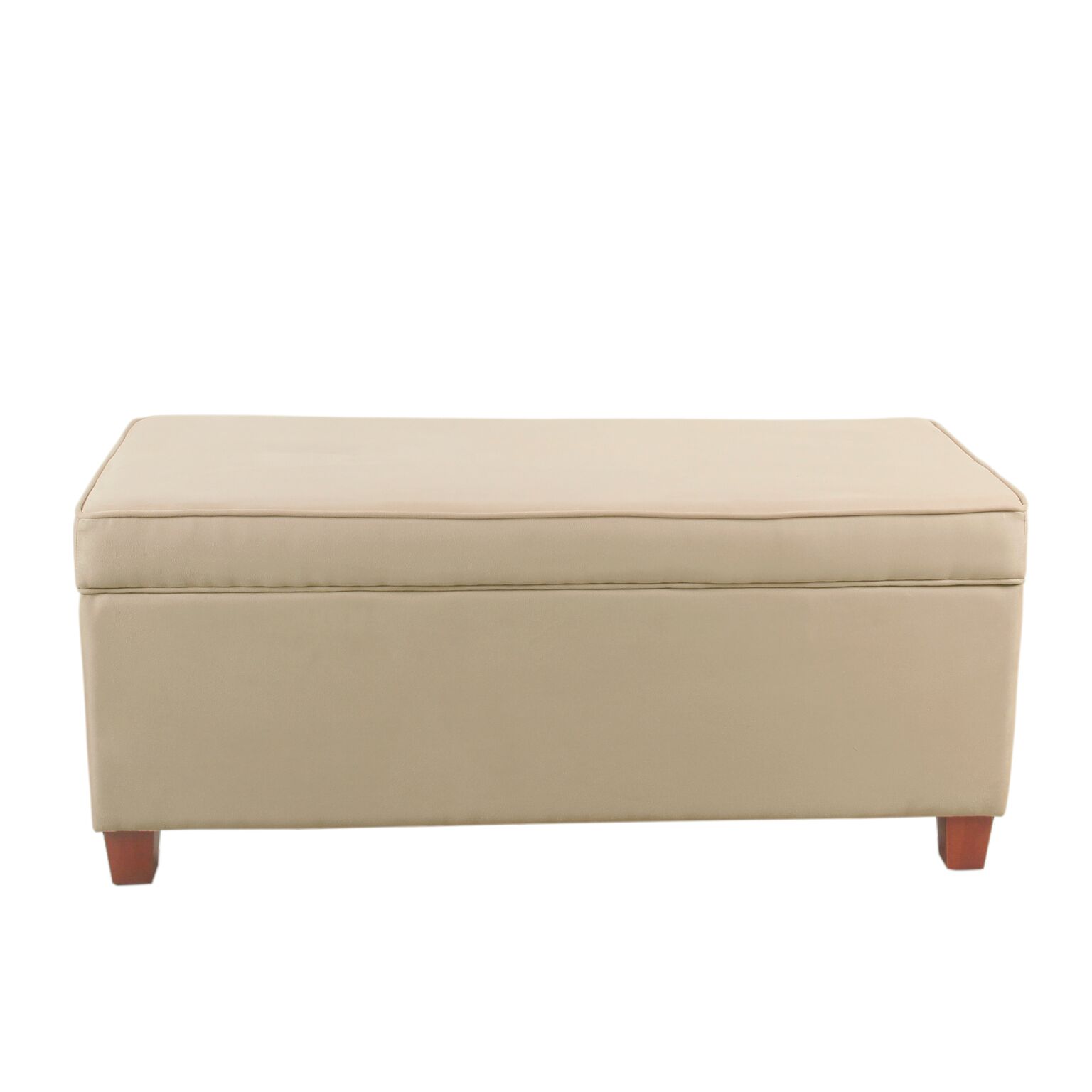HomePop End of Bed Storage Bench, Cream - image 1 of 6