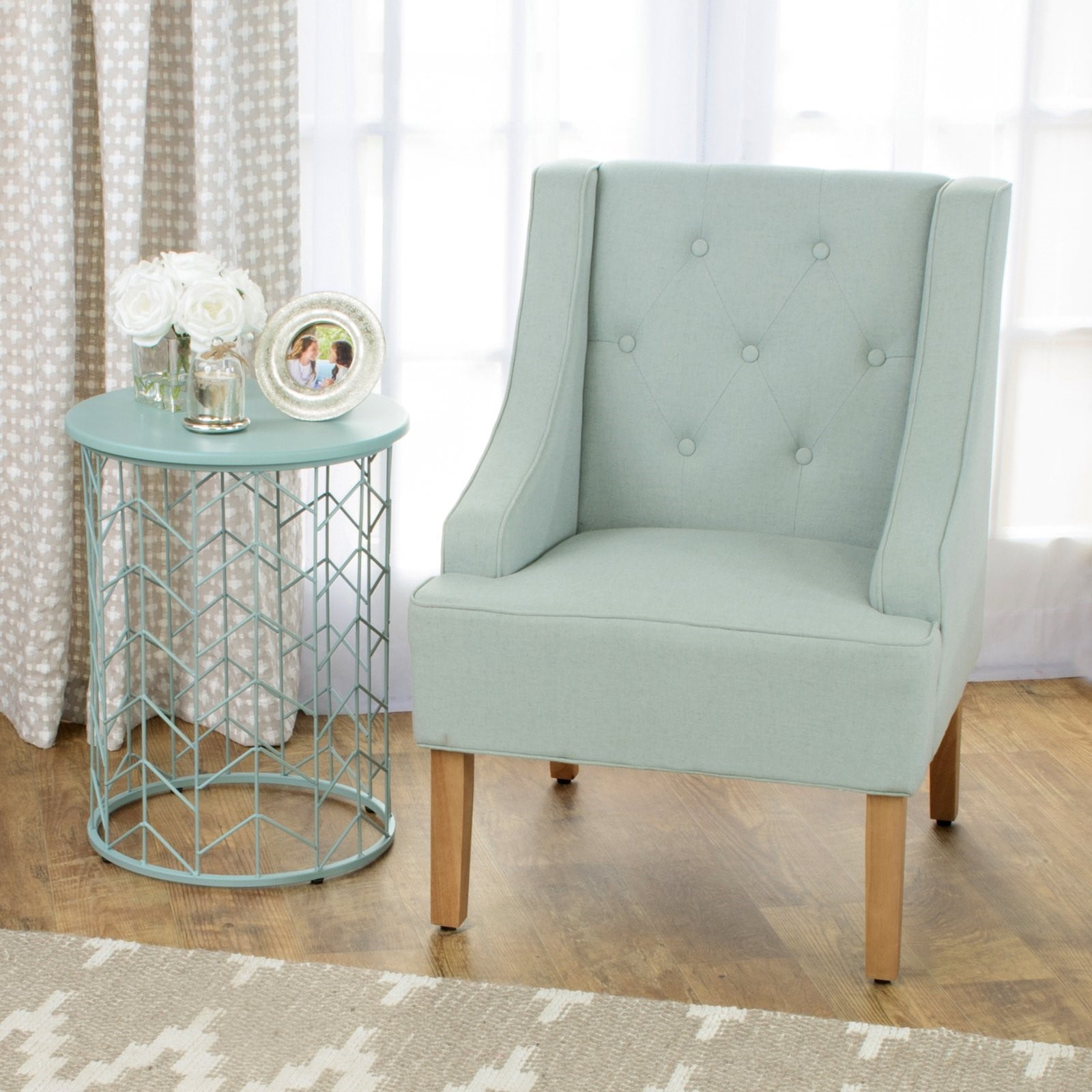 HomePop Kate Tufted Swoop Arm Accent Chair