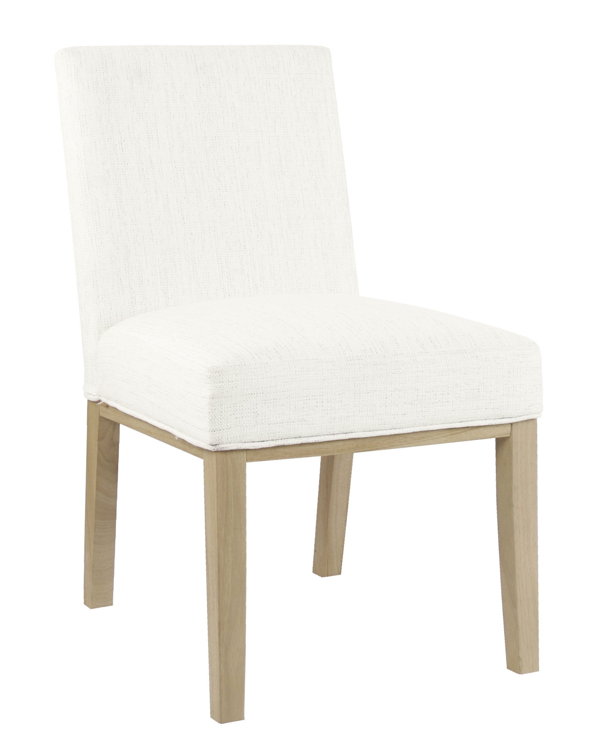 White Faux Leather Upholstered Parsons Dining Chair with Wood Legs