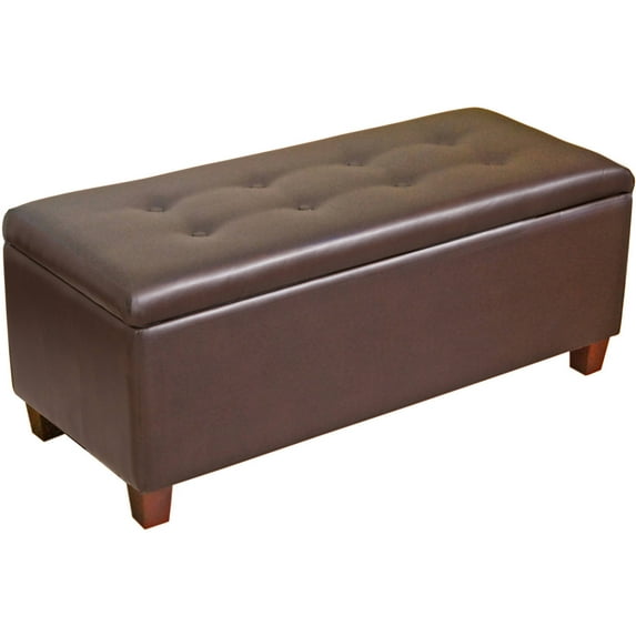 HomePop Large Faux Leather Storage Ottoman, Multiple Colors