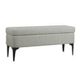 thumbnail image 1 of HomePop Large Modern Storage Bench with Metal Legs, 42"W x 14.5"D x 17.5"H, Sustainable Gray, 1 of 11